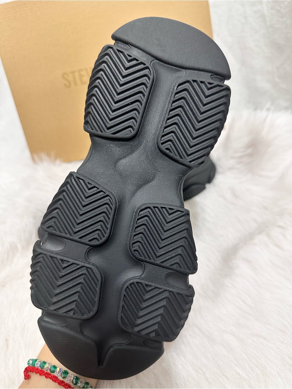 Steve Madden Women’s Black Mesh & Leather Chunky Sneakers - Picture 5 of 6